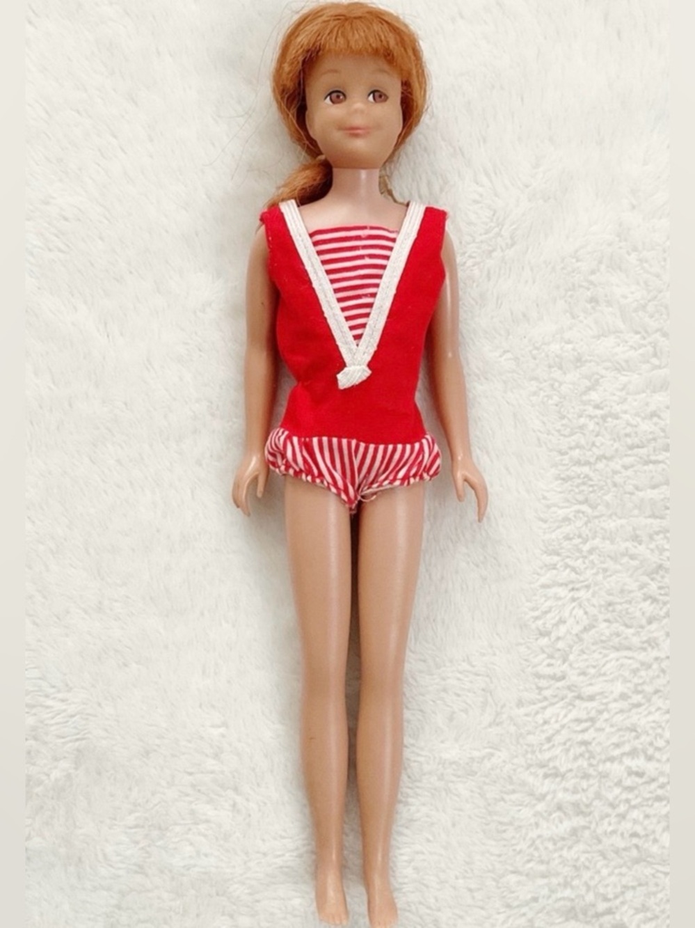 1963 Mattel Skooter Doll #1040 Titian Hair Straight Leg Original Swimsuit